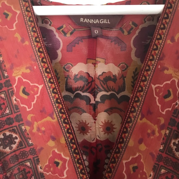 Ranna Gill Anthropologie Red Boho Maxi size 0 - Picture 4 of 6